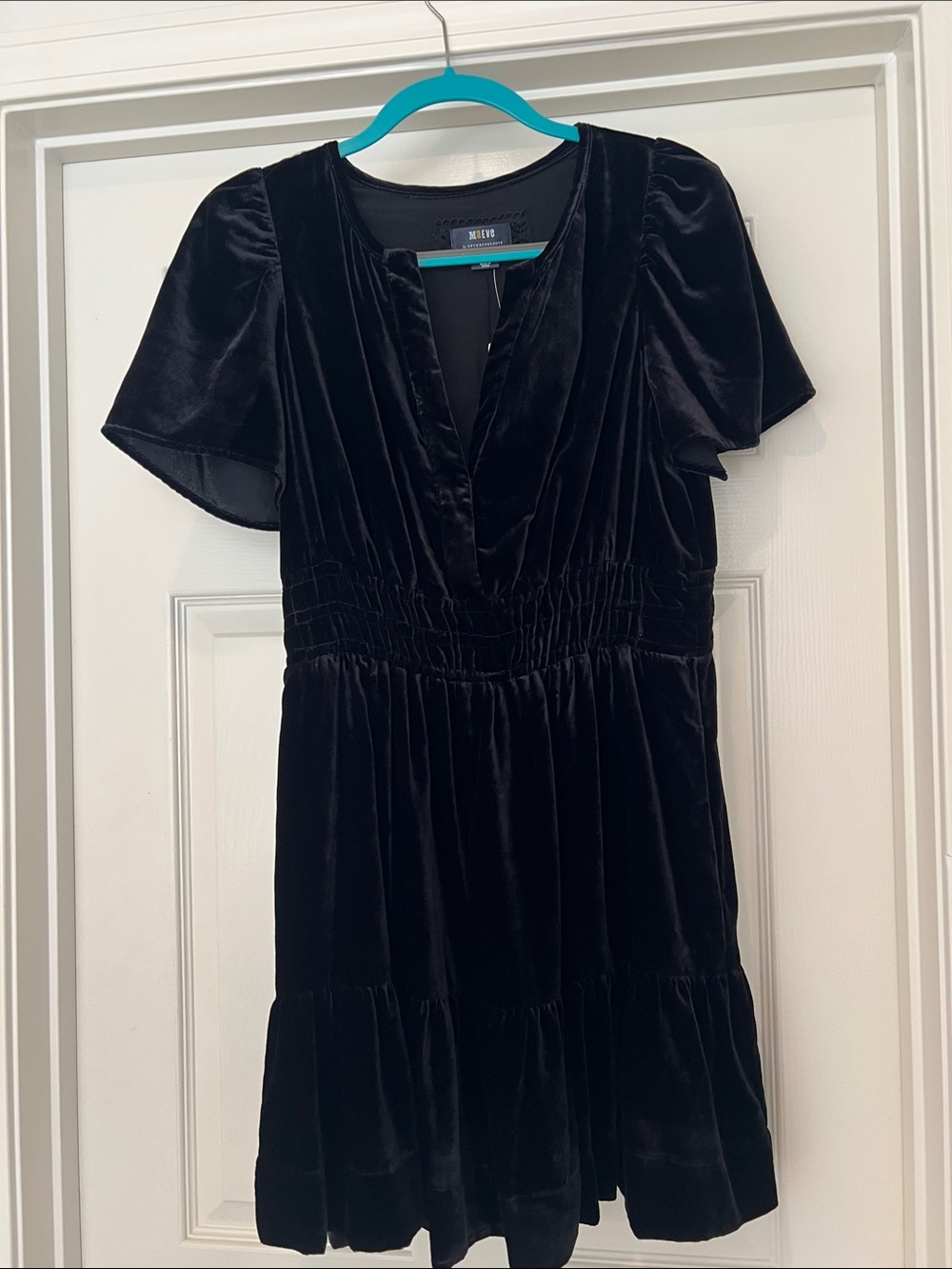 NWT Maeve by Anthropologie Black Velvet Mini Dress